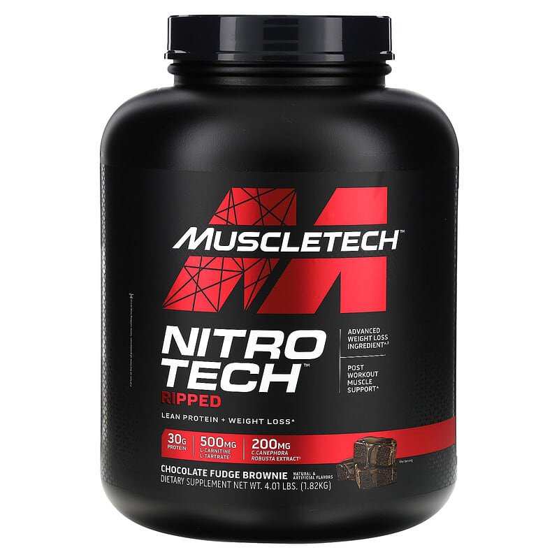 Muscletech – Mt Nitro-Tech Ripped 4 lb Chocolate Fudge Brownie – Supl