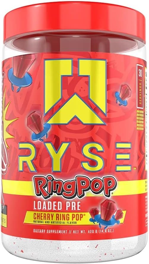 Ryse – Loaded Pre 30 Porciones Ring Pop Cherry – Pre-Entreno – Energía