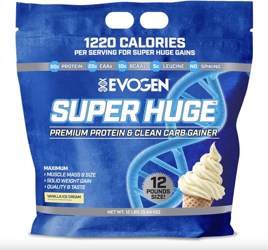 Evogen Nutrition – Evo Super Huge Gainer 12 lb Vanilla Ice Cream – Ma