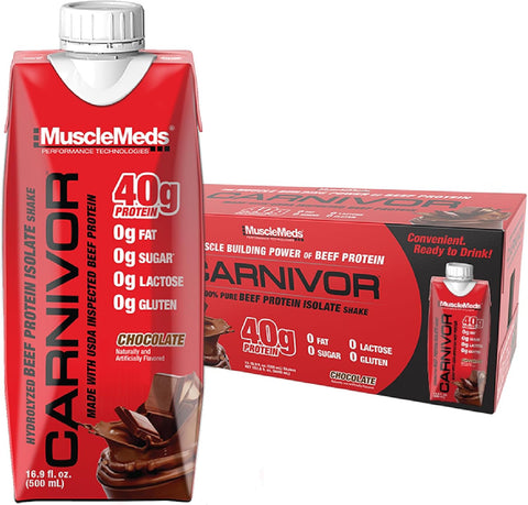 MUSCLEMEDS Musclemeds Mmd Carnivor Rtd 16.9 Oz/500ml 12 Pack Chocolate