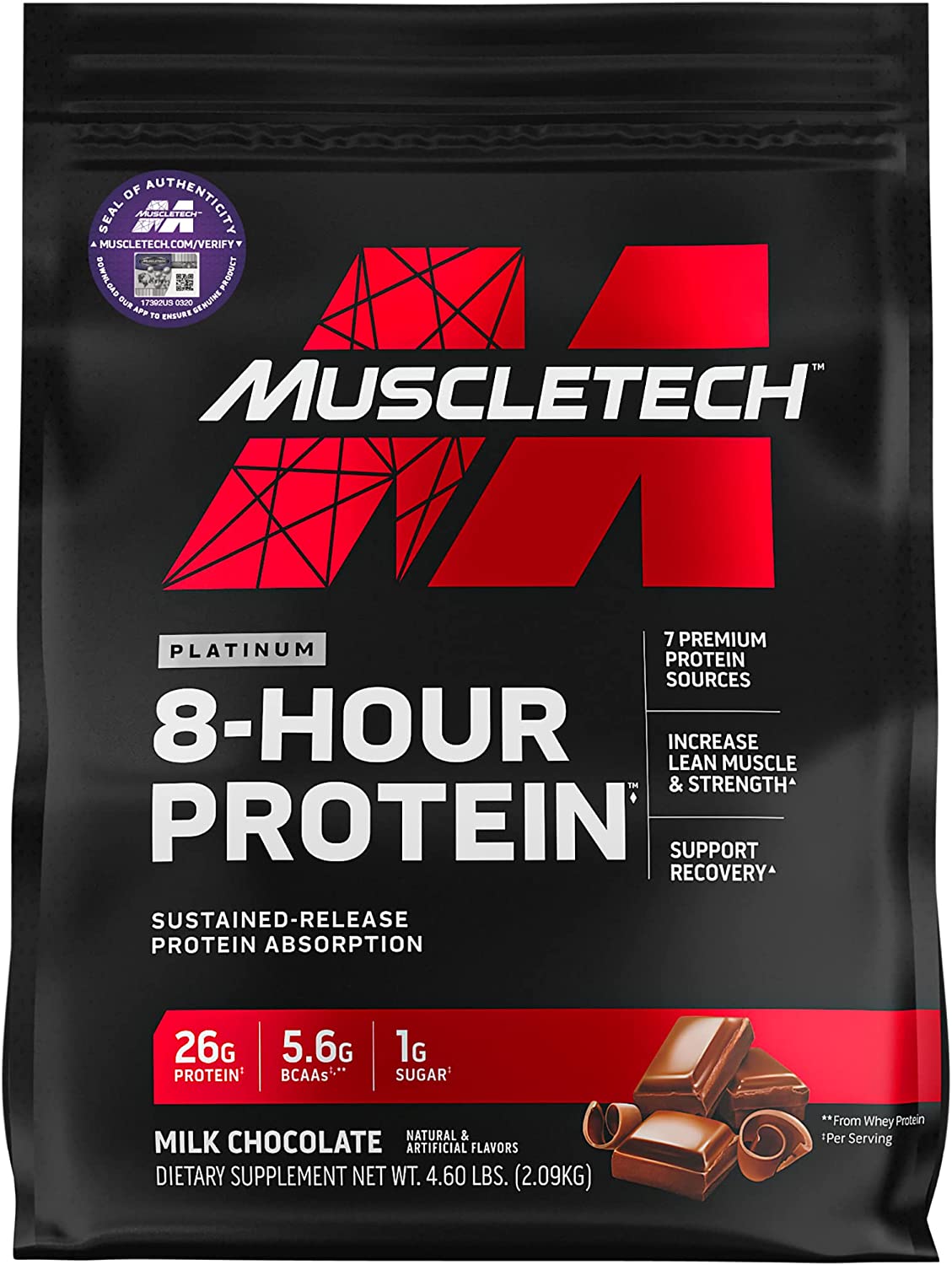 Muscletech – 8- Hour Protein 4.5 lb Chocolate