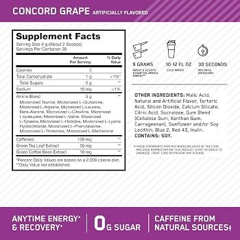 Optimum Nutrition Amino Energy 270 Grs Grape