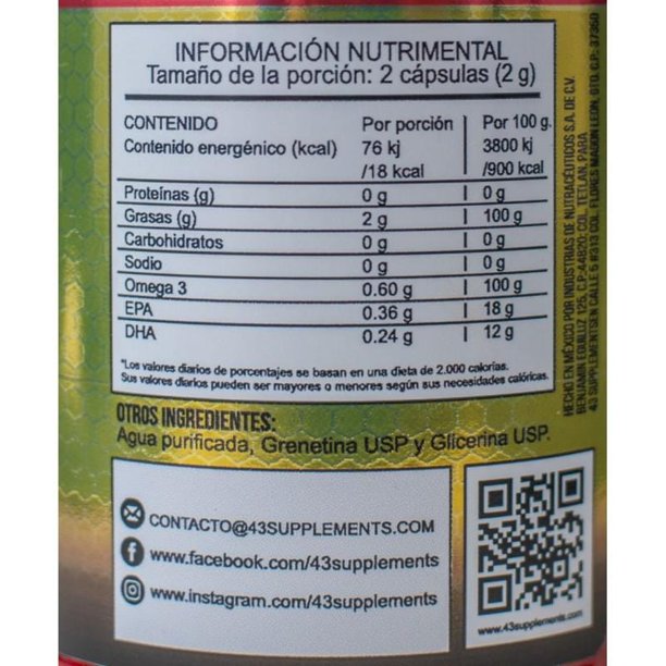 43 VITA OMEGA 3 1000MG 90 CAPS