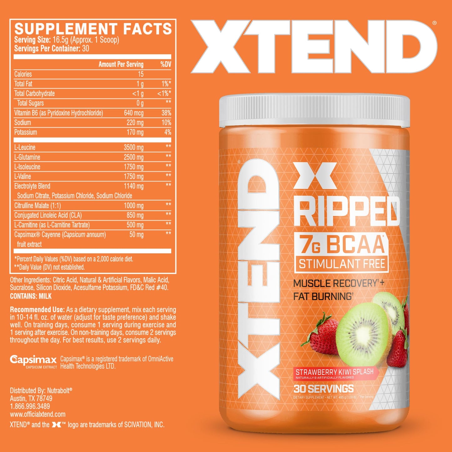 Scivation Xtend (Ripped) Blueberry Lemonade (30 Serv)