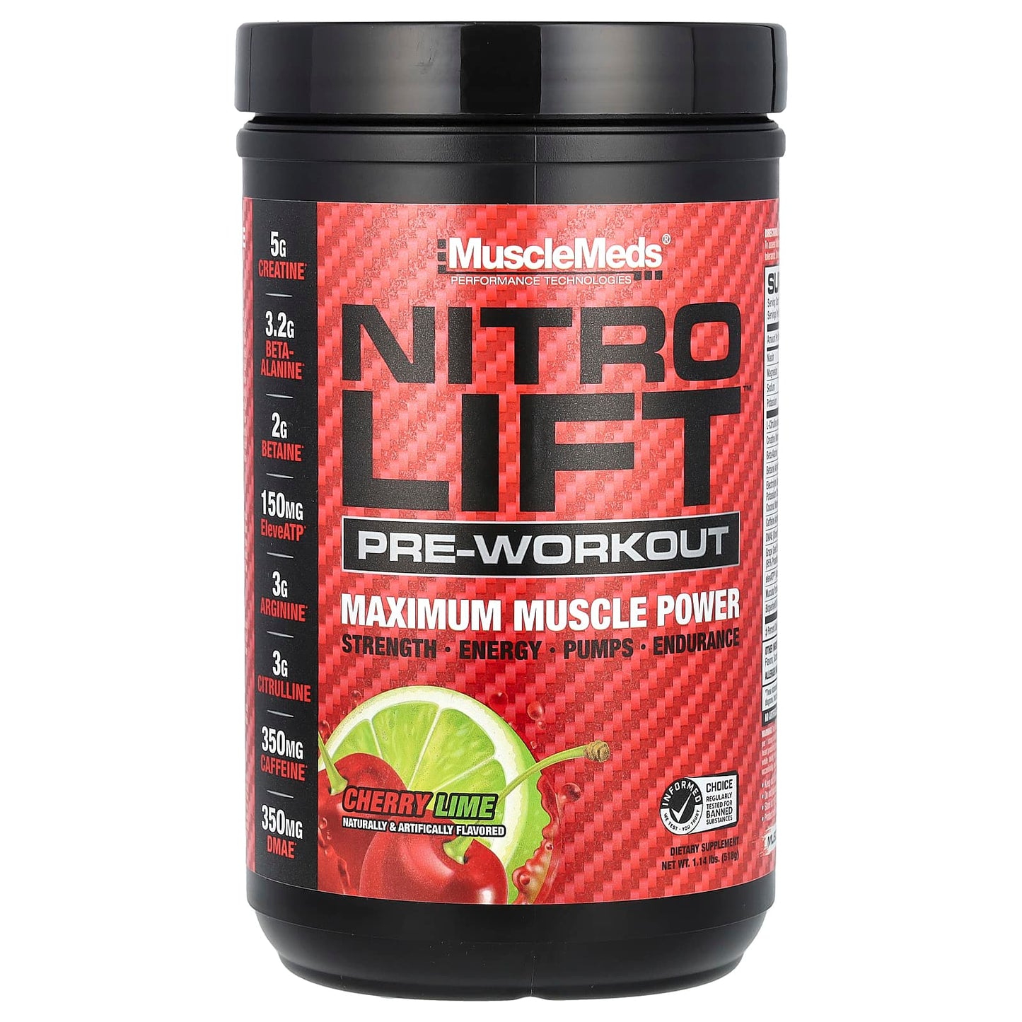Musclemeds – Nitro Lift Pre Entreno 40 Ser Cherry Lime