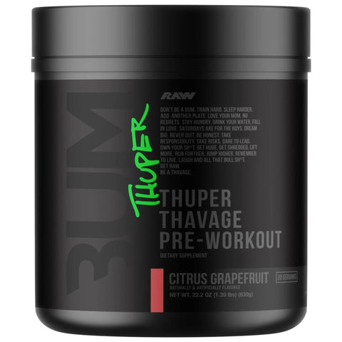 RAW Raw Thuper Thavage Pre-workout 20 Servicios Red White And Bum Nuevo