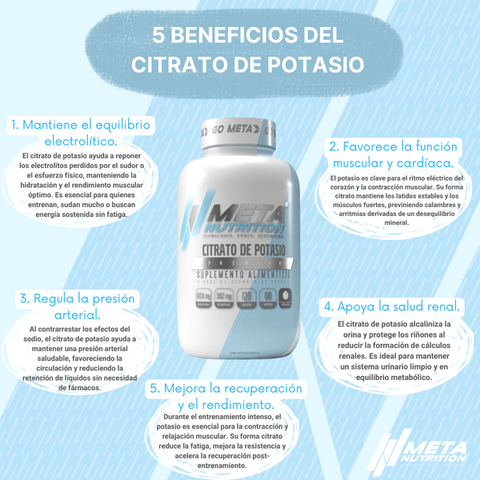 META NUTRITION Meta Nutrition Meta Citrato De Potasio 1000 Mg 120 Cápsulas