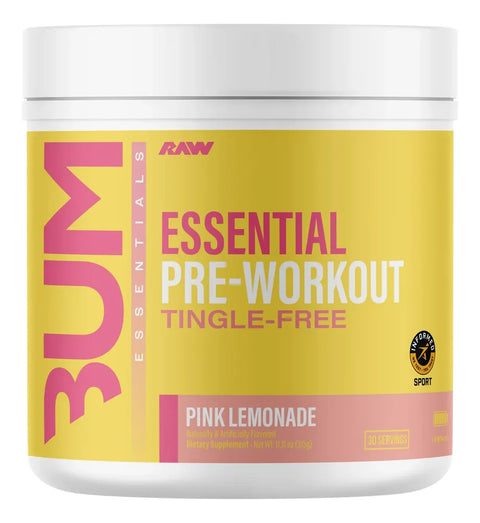 Raw Cbum Essential Tingle Free Pre-workout 30 Servicios Pink Lemonade