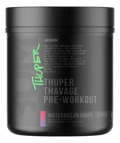 Raw Thuper Thavage Pre-workout 20 Servicios Watermelon Grape