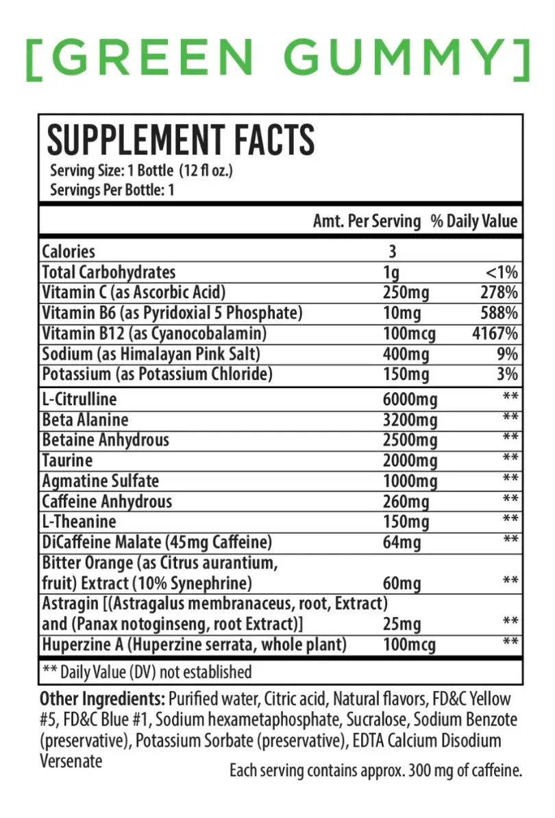 Raw Cbum Drink 12 Oz/ 12 Pack Pwo Thavage Rtd Green Gummy