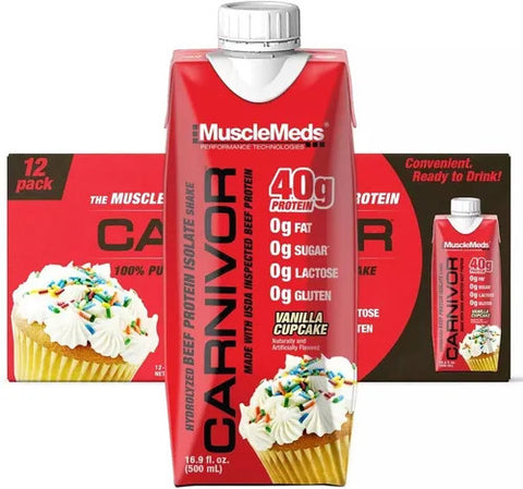 MUSCLEMEDS Musclemeds Mmd Carnivor Rtd 16.9 Oz/500ml 12 Pack Vainilla Cupcake