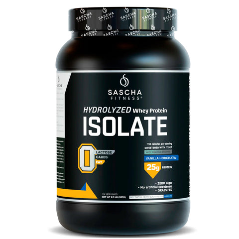 Sascha Fitness Hydrolyzed Whey Protein Isolate 2.11 Lbs Vanilla Horchata Nuevo