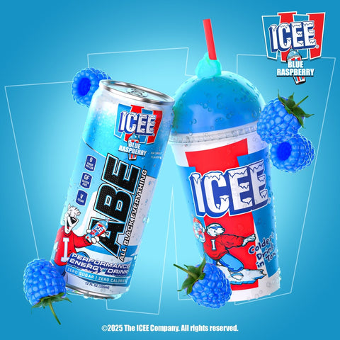 An Abe Energy Drink 12 Oz 12 Pack Icee Performance Blue Raspberry