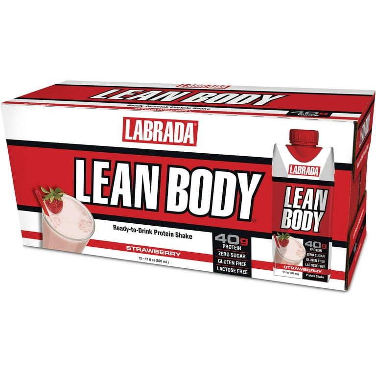 Labrada – La Lean Body 17 oz 12 Bottle Strawberry – Suplementos – Sabo