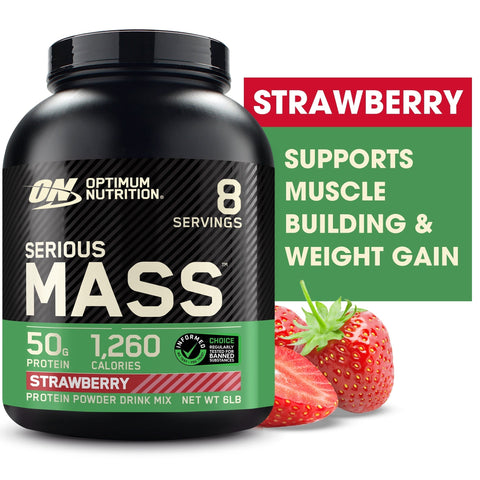 OPTIMUM NUTRITION Optimum Nutrition Serious Mass 6 Lbs Strawberry "oferta"