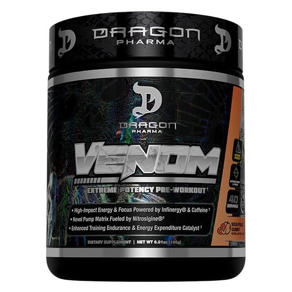 Dragon Pharma – Dragon Venom 40 Porciones Sour Peach Gummy – Suplementos