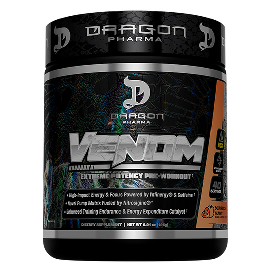 Dragon Pharma – Dragon Venom 40 Porciones Sour Peach Gummy – Suplementos
