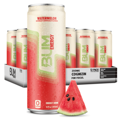 RAW Raw Bum Energy Drink 12 Oz/12 Pack Watermelon Nuevo