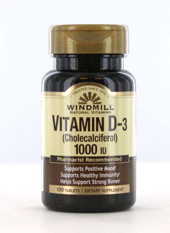 Windmill Health Products – Vitamin D3 1000 iu 25 mcg 100 Tabletas