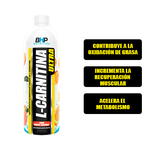 Bhp – l-CARNITINA Liquida Ultra 500 ml Naranja- Mandarina – Suplem