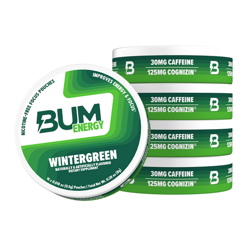 RAW Raw Bum Energy Pouches Wintergreen 5 Pucks Nuevo
