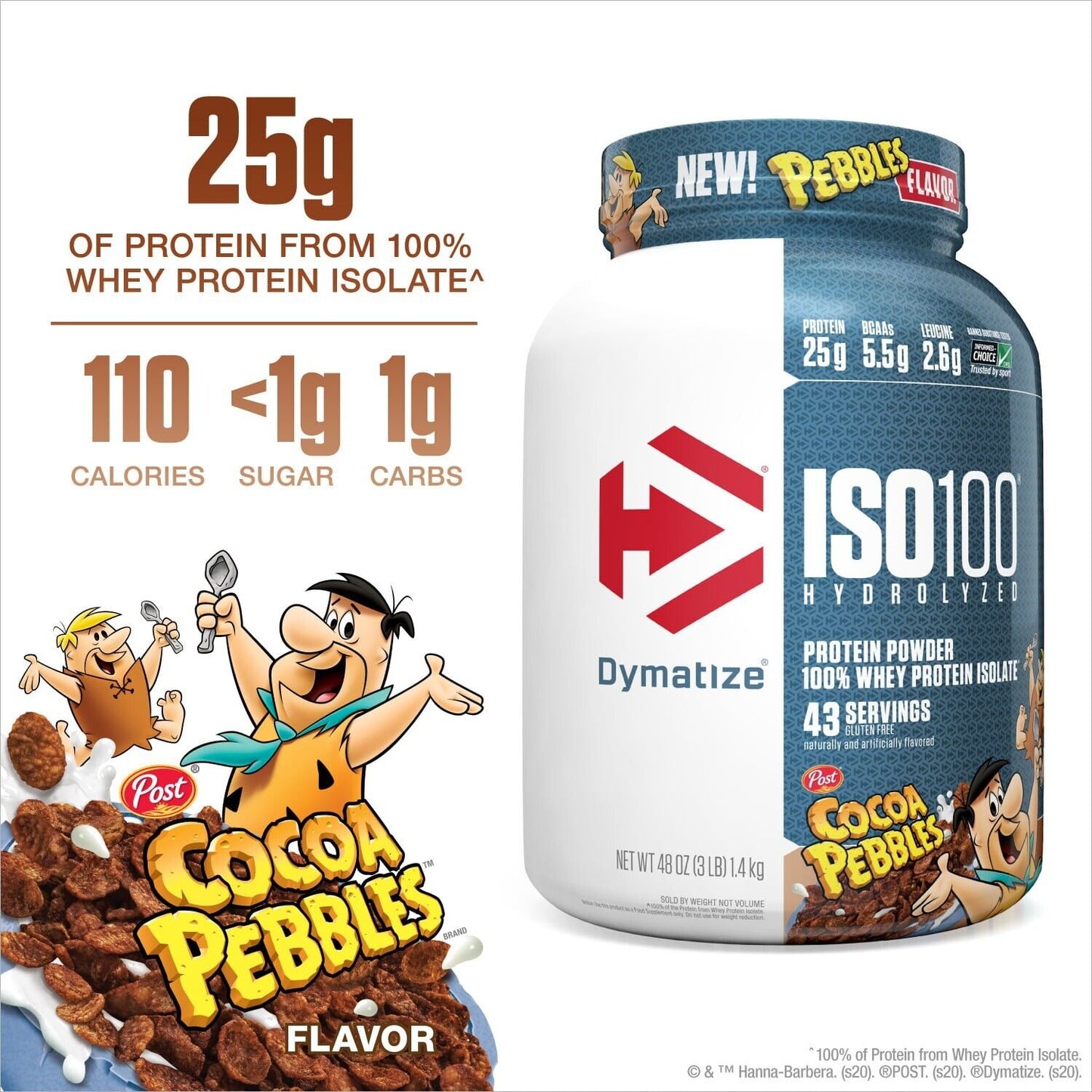 DYM ISO 100 3 LBS COCOA PEBBLES *OFERTA*