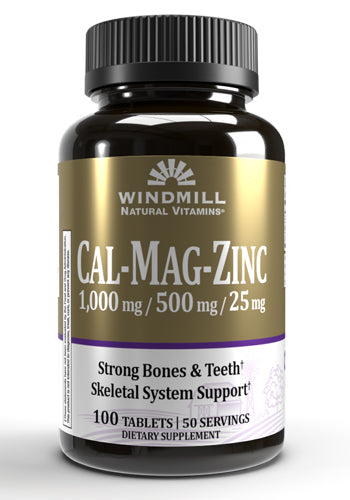 Windmill Health Products Whp Calcium, Magnesium, Zinc 100 Tabletas