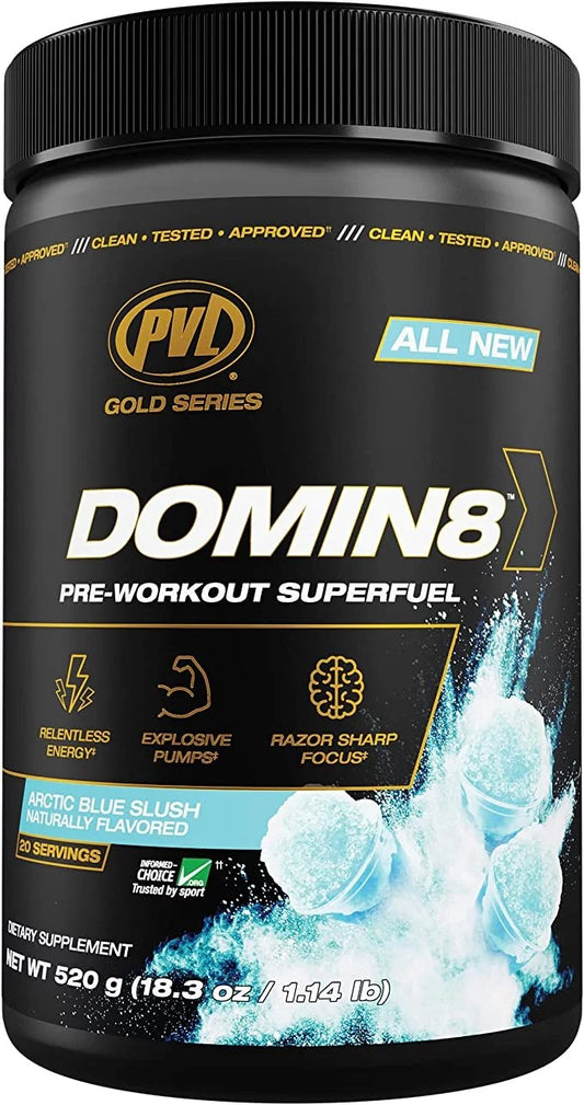 Mutant Pvl Domin8 Pre Workout 20 Serv Artic Blue Slush