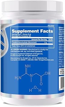 Evogen Nutrition Creatine Monohydrate 300 Grs Unflavored