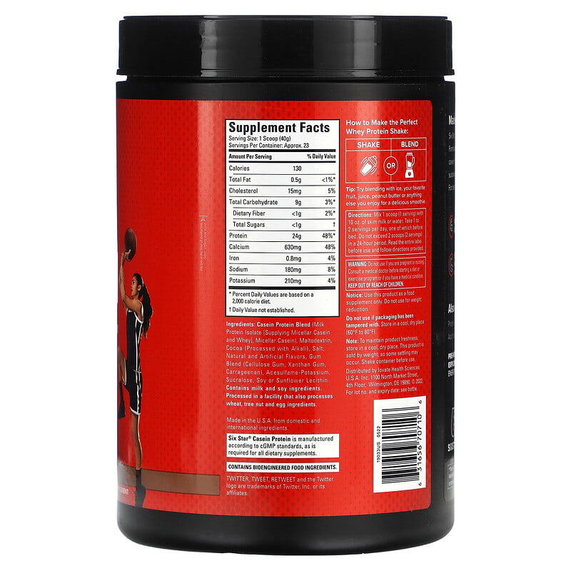 Muscletech Sixstar Casein Protein Plus 2 Lbs Triple Chocolate