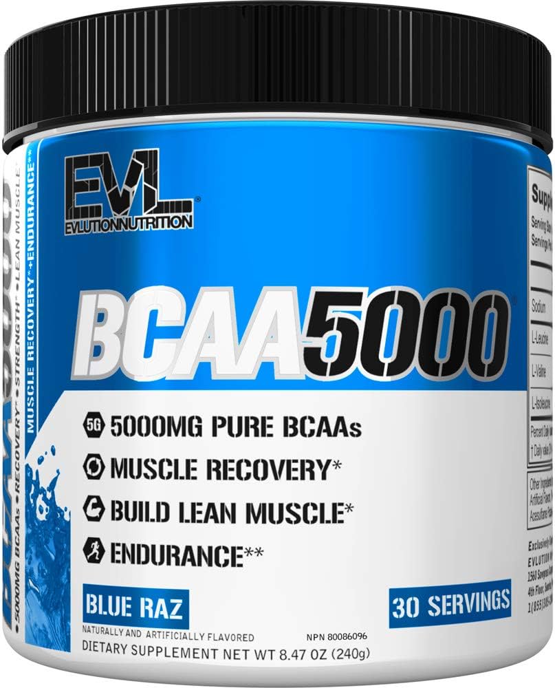 Evl Nutrition Bcaa 5000 30 Serv Blue Razz