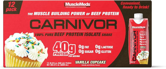 Musclemeds Carnivor Rtd 16.9 Oz/500Ml 12 Pack Vainilla Cupcake