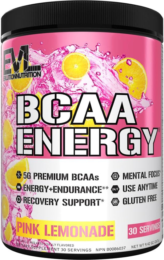 Evl Nutrition Bcaa Energy 30 Serv Pink Lemonade