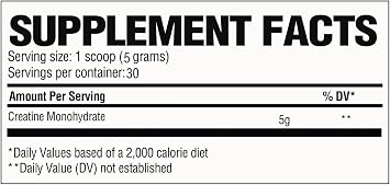 Raw Creatine Monohydrate Unflavored 30 Serv