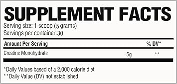 Raw Creatine Monohydrate Unflavored 30 Serv