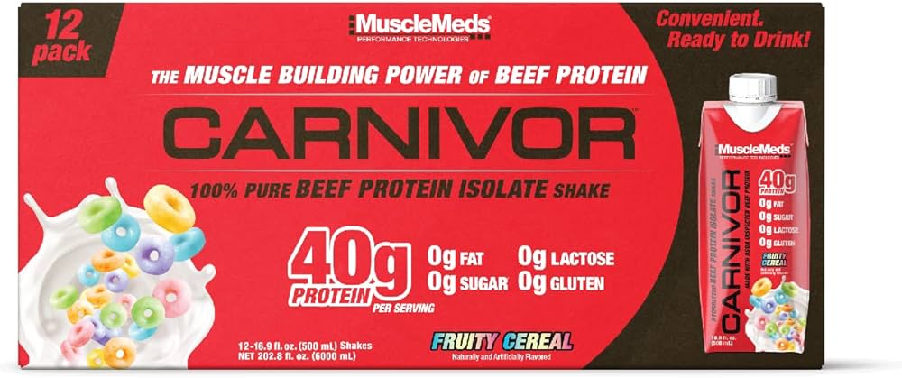 Musclemeds Carnivor Rtd 16.9 Oz/500Ml 12 Pack Fruity Cereal