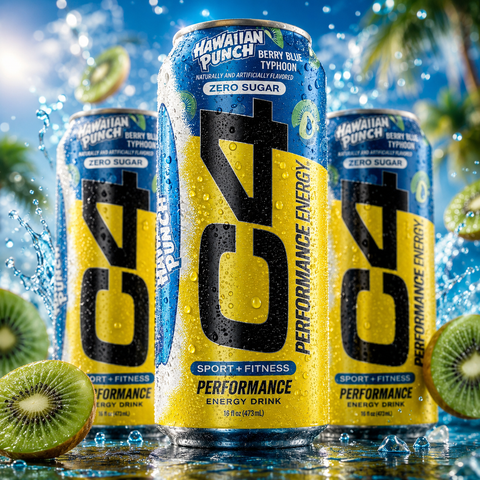 CELLUCOR Cellucor Cel C4 Energy Crb 16oz 12pk Hawaiian Punch Berry Blue Typhoon Nuevo