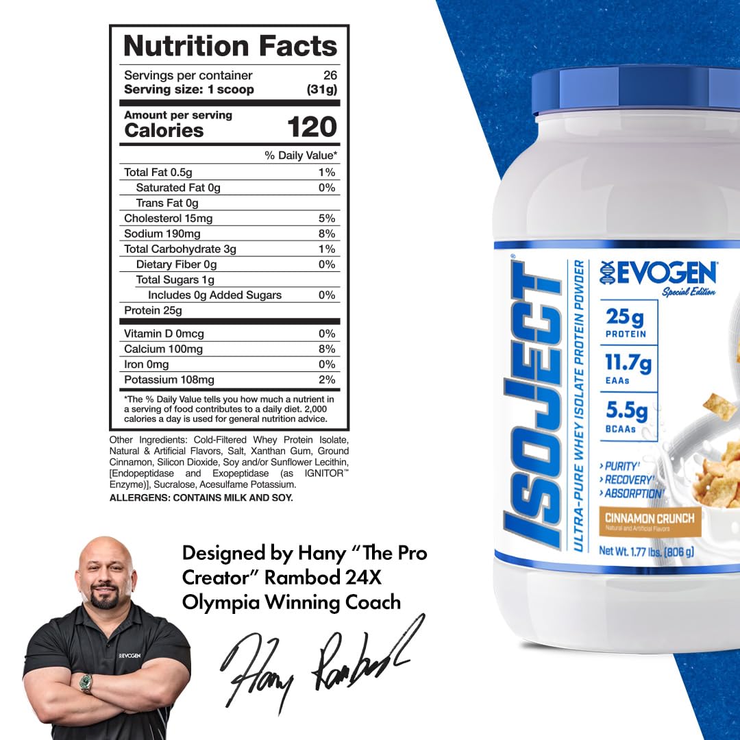 Evogen Nutrition – Isoject 1.89 lb Cinnamon Crunch