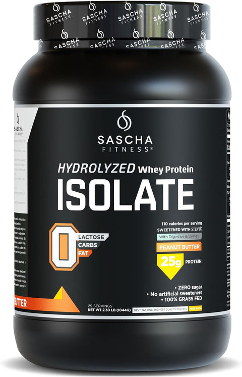 Sascha Fitness Hydrolyzed Whey Protein Isolate 2.30 Lbs Peanut Butter Nuevo