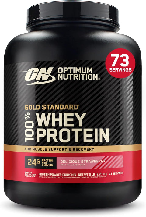OPTIMUM NUTRITION Optimum Nutrition 100% Whey Gold Std 5 Lbs Strawberry