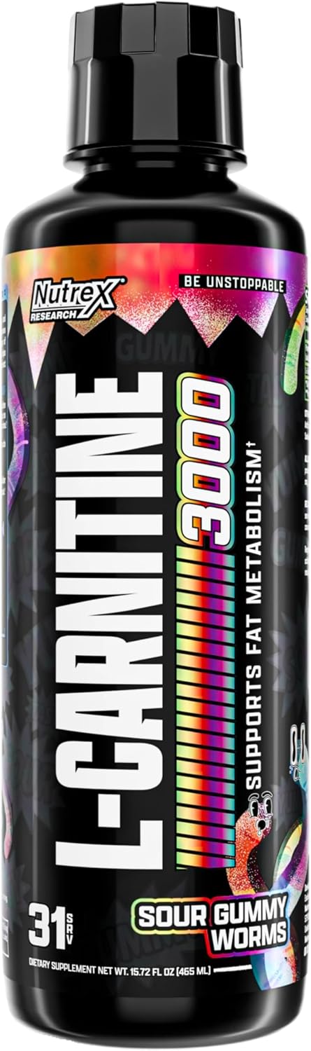 NUTREX Nutrex Nt Liquid L-carnitine 3000 16 Oz Sour Gummy Worms "nuevo Sabor"