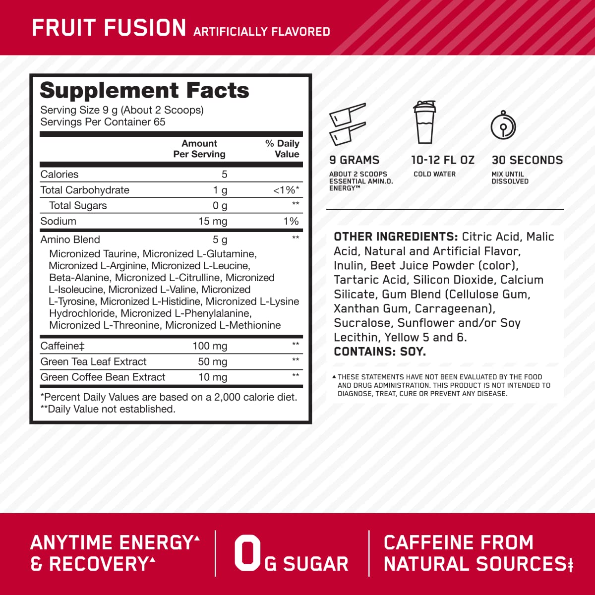 Optimum Nutrition Amino Energy 65 Serv Fruit Fusion