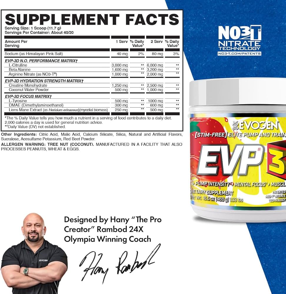 Evogen Nutrition Evp 3D 40 Serv Strawberry Lemonade