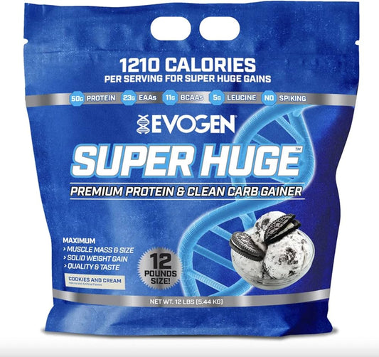 Evogen Nutrition Super Huge Gainer 12 Lbs Cookies And Cream