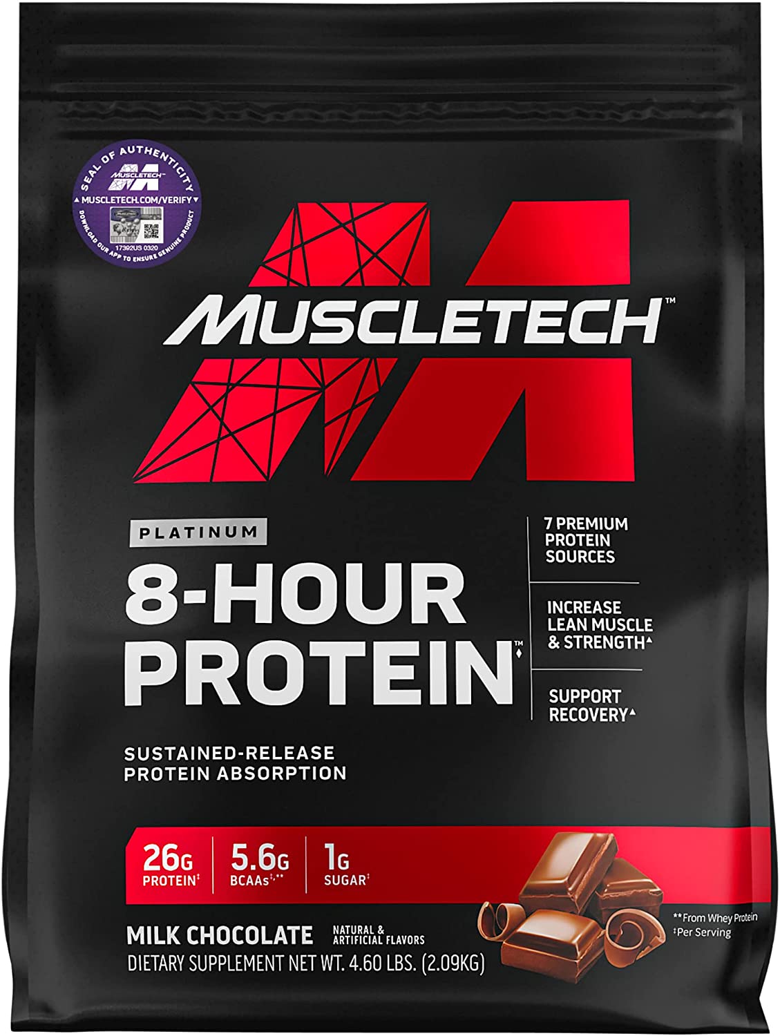 Muscletech 8- Hour Protein 4.5 Lbs Chocolate