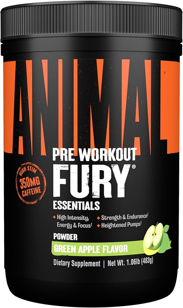 Universal Nutrition Animal Fury (30 Serv) Green Apple