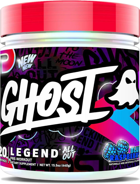 GHOST Ghost Legend All Out Pre-workout 20 Servicios Blue Raspberry