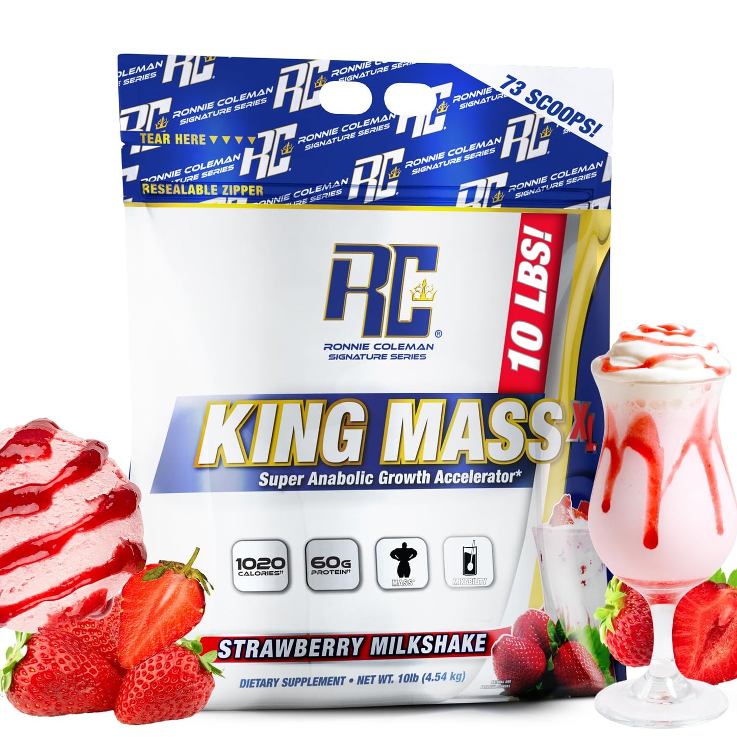 Ronnie Coleman King Mass Xl Bag 20 Lbs Strawberry Milkshake