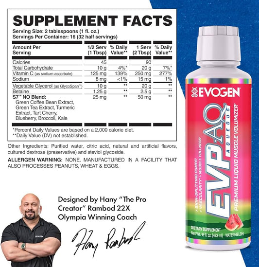 Evogen Nutrition Evp Aq Liquid 16 Oz Watermelon