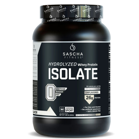 Sascha Fitness Hydrolyzed Whey Protein Isolate 1.98 Lbs Unflavored Nuevo